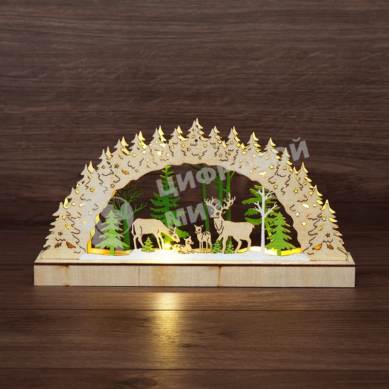 Деревянная фигурка Neon-night с подсветкой 