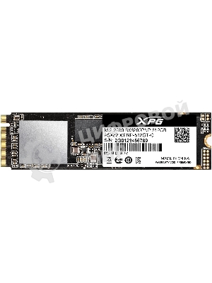 Накопитель SSD XPG SX8200 Pro, 512 Gb, PCIe 3.0 x4, M.2 2280, NVMe, R/W 3350/2350, с радиатором