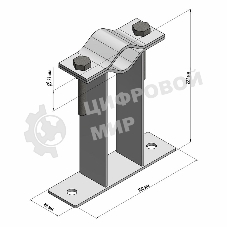 Кронштейн для мачт Rexant плоский П-образный, 20 см
