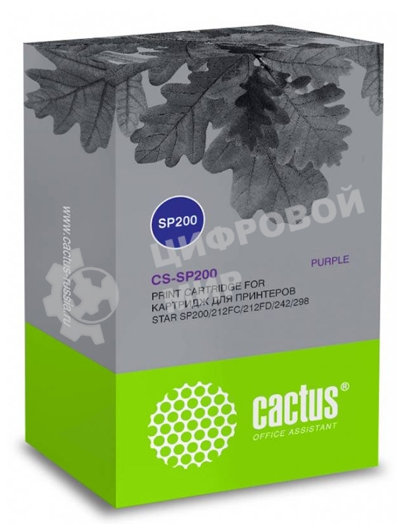 Картридж матричный Cactus CS-SP200 фиолетовый (12.7 мм x3 м, 1 000 000 знаков) для Star SP200/212FC/212FD/242/298