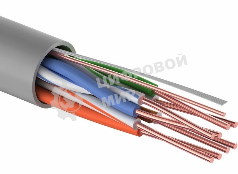 Кабель витая пара PROconnect U/UTP, cat.5e, PVC, 4PR, 24AWG, медный, внутренний, серый, 305 м