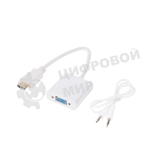 Переходник штекер Rexant HDMI - гнездо VGA, провод + шнур стерео 3,5 мм