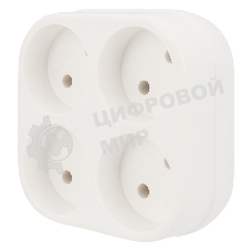 Четверник электрический Rexant 6А без заземления, белый