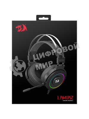 Гарнитура Redragon Lamia 2 чёрный, проводная, USB, подсветка