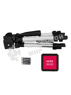 Лазерный уровень MTX XQB RED Pro SET, 10 м, красный луч, батарейки, штатив