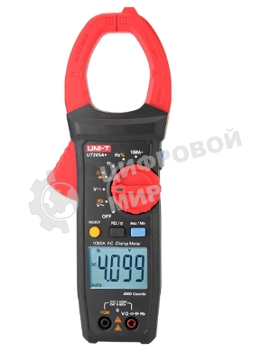 Токоизмерительные клещи UT205A+ Напряжение постоянного/переменного тока (1000 В); переменный ток (1000А); Сопротивление (40 МОм); Емкость (40 мФ); Частота (10 МГц); Отверстие челюсти 42 мм