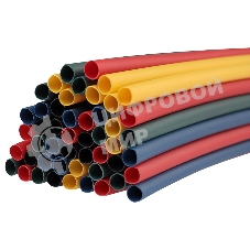 Термоусаживаемые трубки Rexant 4,0/2,0 мм, набор пять цветов, упаковка 50 шт. по 1 м