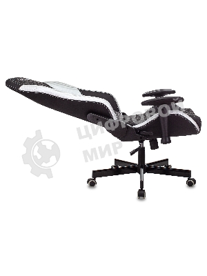 Кресло Knight Neon черный/серебряный, экокожа, 120 кг, механизм качания