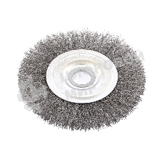 Щетка для УШМ Сибртех 150 мм, посадка 22,2 мм, Плоская, витая проволока 0,3 мм