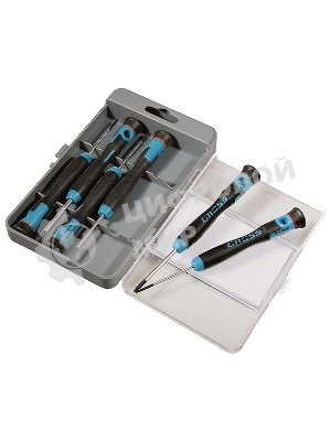 Набор отверток Gross 13347 для точной механики crmo двухкомпонентные рукоятки 6 шт. пласт. бокс