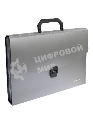 Папка-портфель Silwerhof Perlen 322716-01 6 отделений, A4, пластик, серебристый металлик