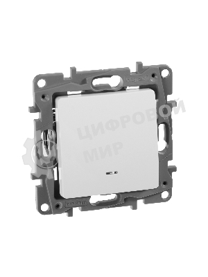 Переключатель с подсветкой, 10AX, бел. ETIKA 
