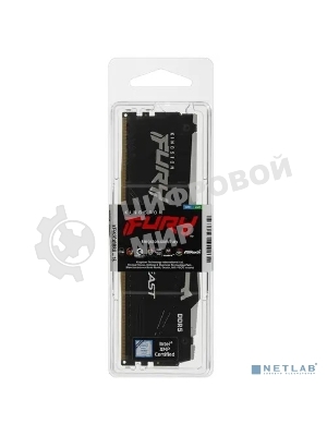 Оперативная память Kingston Fury Beast, DDR5, 16GB (1x16GB), 5200MHz, CL40, DIMM, с радиаторами, RGB, черный