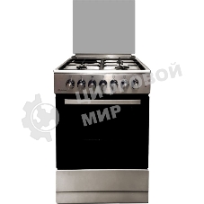 Комбинированная плита De Luxe 606031.12гэ 000(кр)чр нержавеющая стальГазово-электрическая плита, Цвет - нержавеющая сталь, Электророзжиг 3 газовые конфорки 1,0/1,5/3,0 кВт 1 электрическая конфорка 1,5 кВт Основные характеристики духового шкафа: Электрическая духовка Нижний ТЭН - 1,1 кВт ТЭН верхний/гриль - 1,3 кВт/1,8 кВ   тТерморегулятор Гриль Механический таймер Освещение Объём духовки 58 л.  Комплектация: Большой противень Малый противень Решётка для жарки Чугунные решётка рабочего стола Стеклянная крышка рабочего стола Хозяйственный отсек