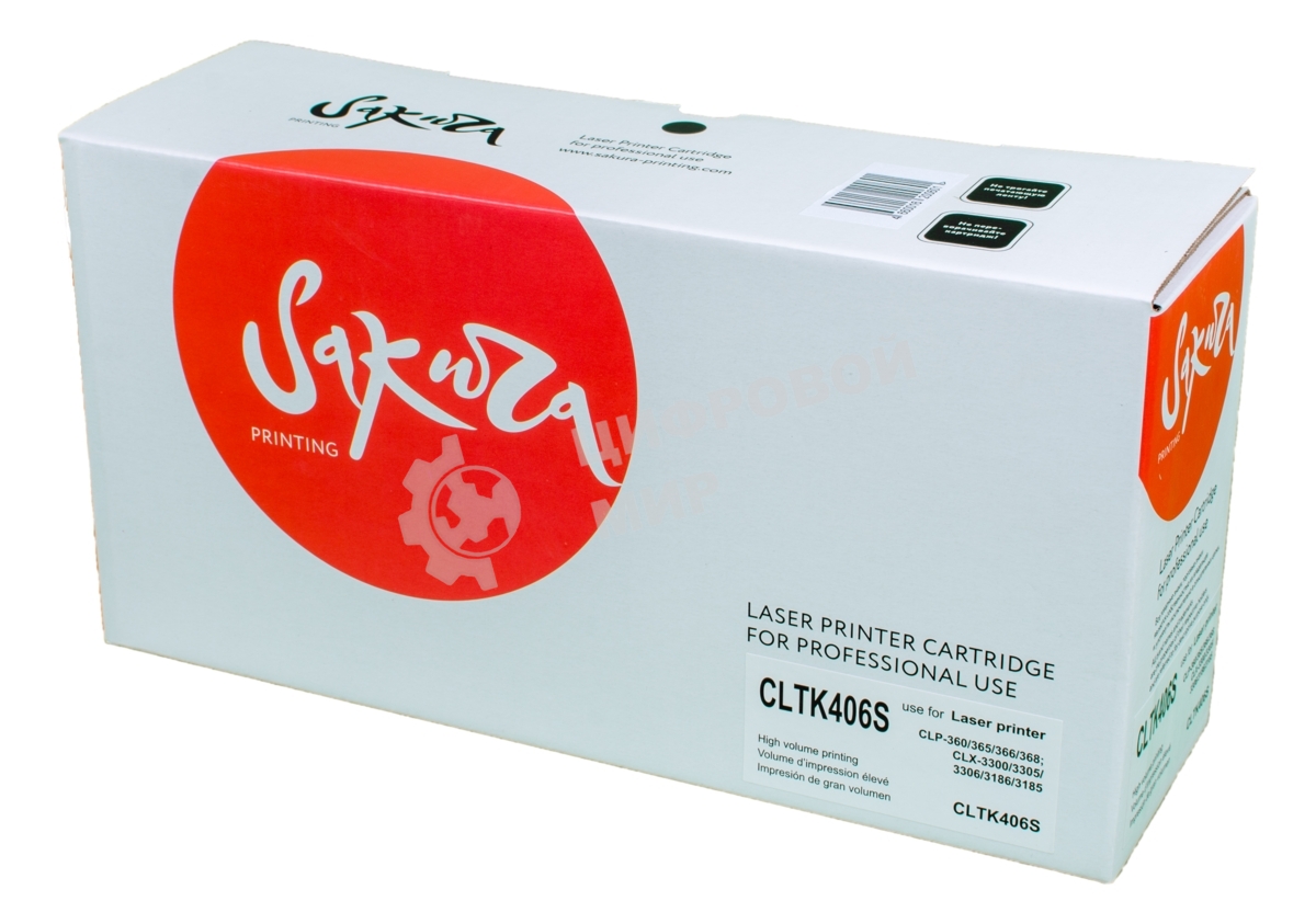 Картридж лазерный Sakura CLTK406S для Samsung CLP-360/365/365w, CLX-3300/3305/3305w/3305Fw/3305FN, Xpress C410/460, черный, 1500 к.
