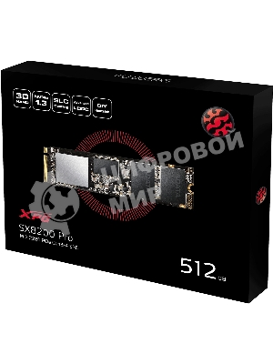 Накопитель SSD XPG SX8200 Pro, 512 Gb, PCIe 3.0 x4, M.2 2280, NVMe, R/W 3350/2350, с радиатором