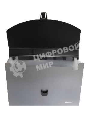 Папка-портфель Silwerhof Perlen 322716-01 6 отделений, A4, пластик, серебристый металлик