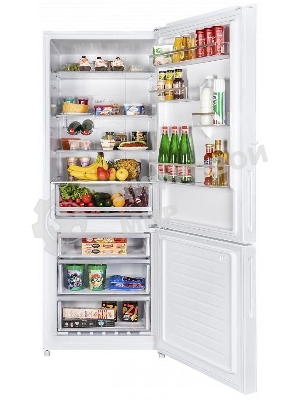 Холодильник Maunfeld MFF1857NFW белый мат. инвертер двухкамерный 336/117л морозилка снизу