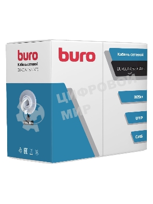 Кабель сетевой Buro BU-CCA-052-CAT6 UTP 4 пары cat6 solid 0.52мм 305м серый