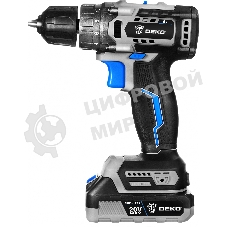 Дрель-шуруповерт Deko Sharker, 20 В, 3 Ач, 55 Нм, бесщеточный