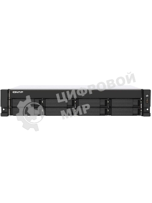 Сетевое хранилище SMB QNAP TS-873AeU-4G NAS 8x3.5/2.5 SATA/SSD trays, 2 x M2 PCIe, 2x 2.5 GbE, 2U rackmount, 1 PSU. AMD Ryzen V1500B 4-core/8-thread 2.2 GHz processor, 4 Gb DDR4 RAM (1*4 Gb) up to 64Gb (2*32 Gb). W/o rail kit RAIL-B02