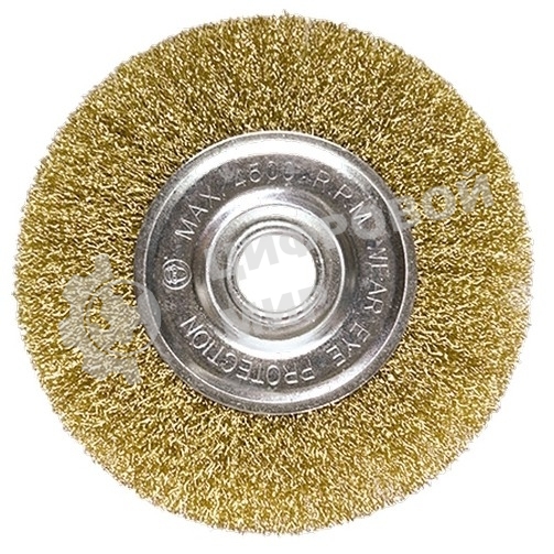 Щетка Matrix для УШМ, 175 мм, посадка 22,2 мм, плоская, латунированная витая проволока