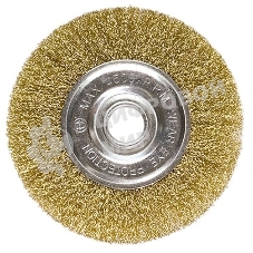 Щетка Matrix для УШМ, 175 мм, посадка 22,2 мм, плоская, латунированная витая проволока