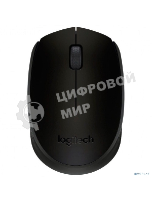 Мышь беспроводная Logitech B170 черный, 1000 dpi, радиоканал, USB, кнопки - 3