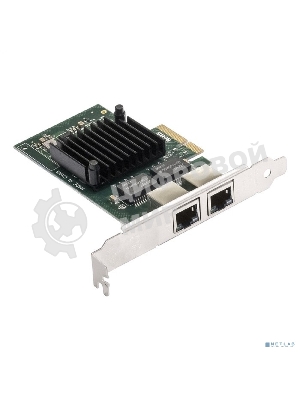 Сетевой адаптер ExeGate EXE-I350-T2V2 (PCI-E x4 v2.1, порты 2xRJ45 (медные), 10/100/1000Mbps, Gigabit NIC Intel Chipset NHI350AM2)
