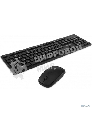 Комплект клавиатура+мышь Oklick S255W беспроводной, USB, 1200 DPI, чёрный