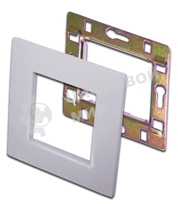 Рамка 1-постовая 45х45, с суппортом, белый