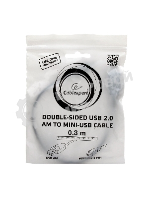 Кабель Gembird/Cablexpert USB 2.0, мультиразъем USB, AM/miniB 5P, 30см, пакет