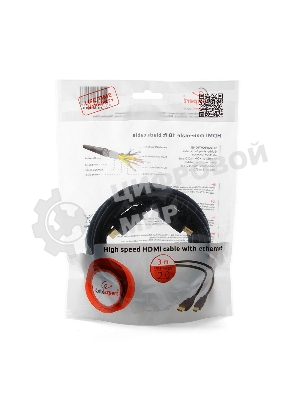 Кабель Cablexpert HDMI CC-HDMI4-10, 19M/19M, v2.0, медь, позол.разъемы, экран, 3м, черный, пакет
