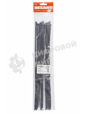 Хомут-стяжкa нeйлонoвая Rexant 400x4,8 мм, черная, упаковка 25 шт.