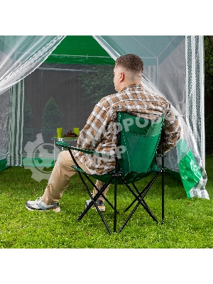 Стул складной Palisad Camping с подлокотниками и подстаканниками 81х51х86 см