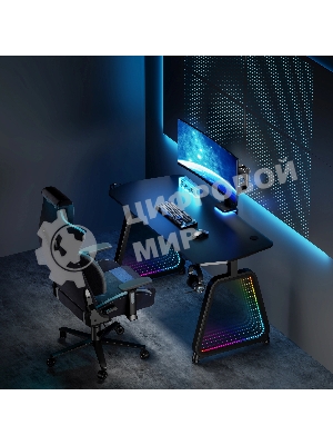 Стол игровой Cactus CS-GMD-BK-RGb столешница МДФ, черный каркас черный 136x60x75 см