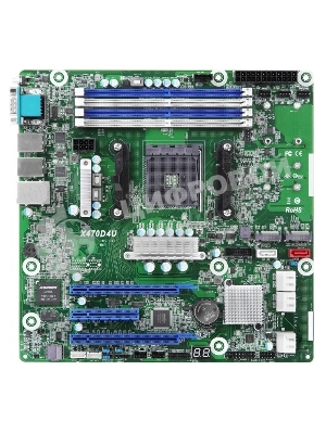 Материнская плата ASRock X470D4U/VN, AM4, AMD X470, 4xDDR4 (ECC), 6xSATA, 2xM.2, 1xPCIe x16, 1xPCIe x8, 2xGb LAN, 2xUSB 3.0, VGA, 3xRJ-45, mATX
