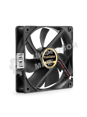 Вентилятор 12В DC ExeGate ExtraSilent ES12025B2P (120x120x25 мм, 2-Ball (двойной шарикоподшипник), 2pin, 1300RPM, 22dBA)