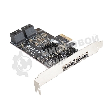 Контроллер ExeGate EXE-504 PCI-E 2.0, SATA3 RAID, 4 int+2 ext (OEM)