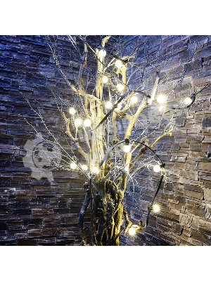 Гирлянда Neon-night LED Galaxy Bulb String 10м, черный каучук, 30 лампx6 LED теплый белый, влагостойкая IP65