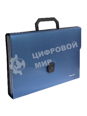 Папка-портфель Silwerhof Perlen 322716-02 6 отделений, A4, пластик, синий металлик