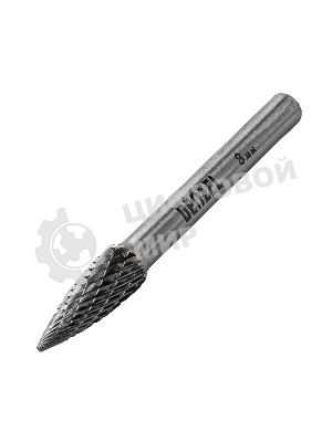 Борфреза по металлу Denzel твердосплавная, параболическая заостренная, тип-G, 8 мм