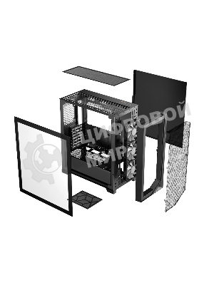 Компьютерный корпус без блока питания PCCooler C3D510 BK, Mesh Mid Tower, черный, TG, 0.7 SPCC, no fans E-ATX, ATX, mATX, mITX 170/390/205mm 2x2.5