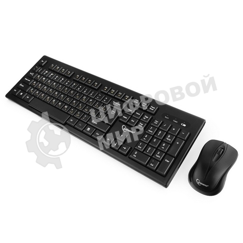 Комплект клавиатура+мышь Gembird KBS-8002 беспроводной, USB, 1000 DPI, чёрный