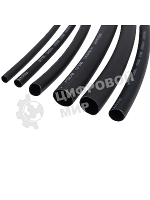 Набор термоусадочных трубок Rexant 10 см №7 черные (КЛЕЕВОЙ)