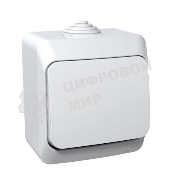 Выключатель 10 АХ, белый, ЭТЮД IP44 О/У 1-клавишный