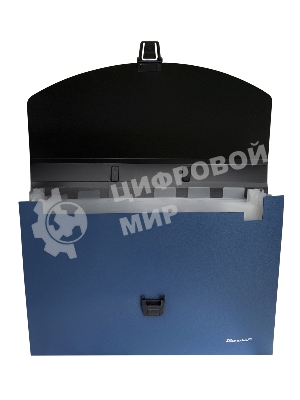 Папка-портфель Silwerhof Perlen 322716-02 6 отделений, A4, пластик, синий металлик