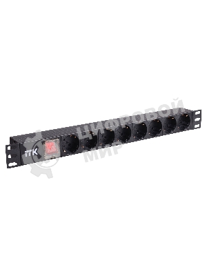 Блок розеток 19 (8шт)PDU с LED выкл.алюм.профиль 1U шнур 2м вилка DIN49440 (нем.станд.) PH12-8D1 ITK