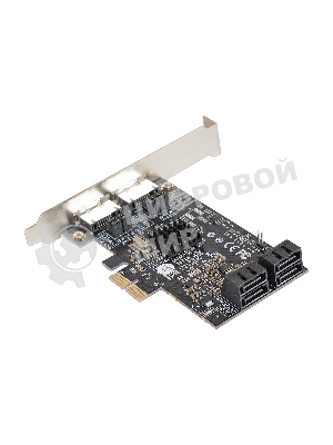 Контроллер ExeGate EXE-504 PCI-E 2.0, SATA3 RAID, 4 int+2 ext (OEM)