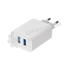 Сетевое зарядное устройство Rexant 2 x USB, 5V, 2.4 A, белое